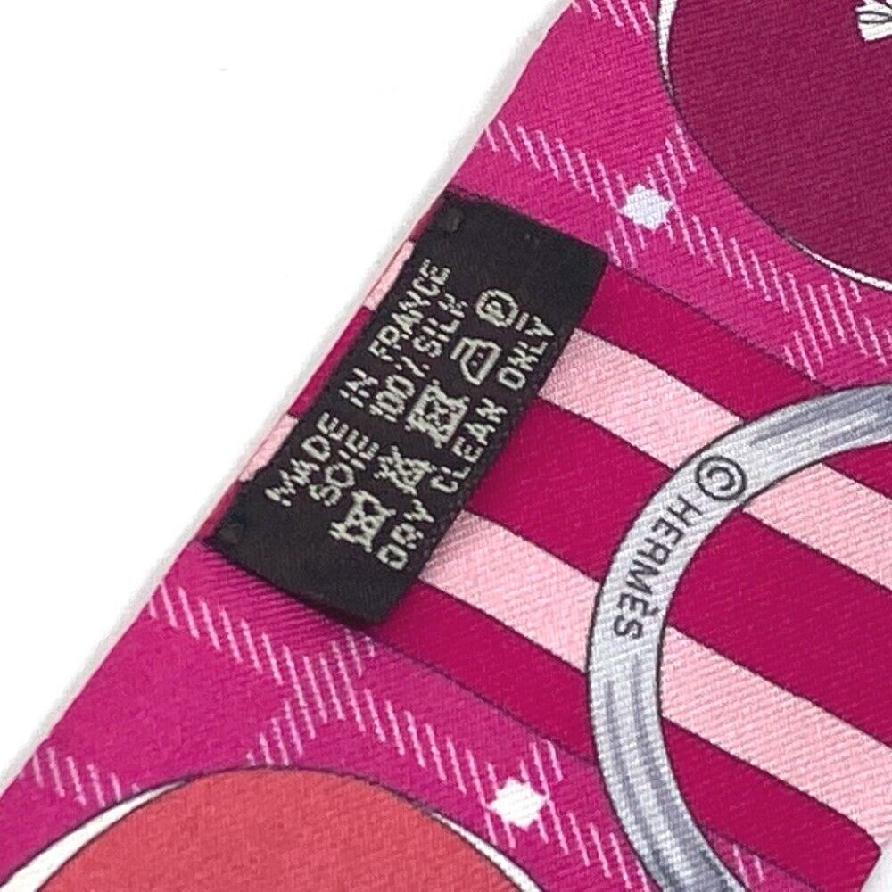 HERMES Shuval horse TATERSALE Twilly Twilly Scarf silk pink - Picture 7 of 7